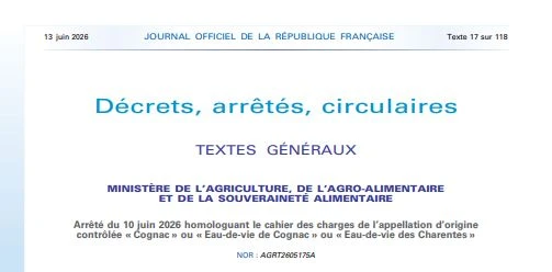 Cahier des charges du Cognac : le VCCI désormais inscrit de manière pérenne