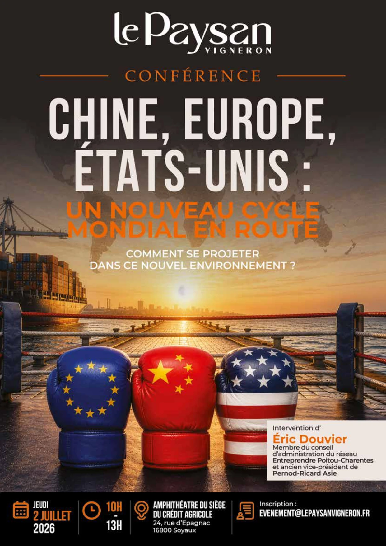 Conférence : Chine, Europe, États-Unis : un nouveau cycle mondial en route